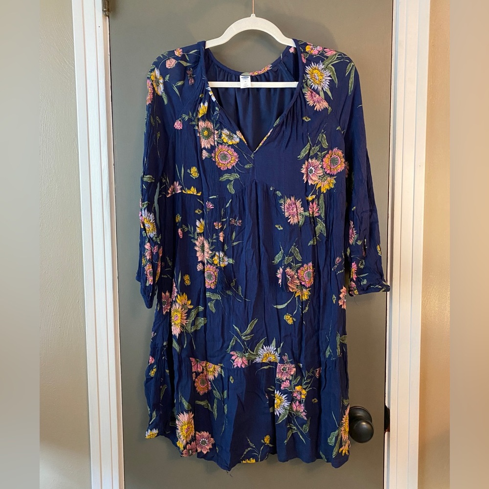 Navy/Floral Old Navy Boho Dress